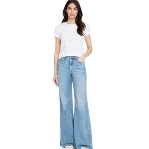 Veronica Beard Kasey Mid-Rise Wide-Leg Dream Denim Minimalist Jeans Size 29 NWT